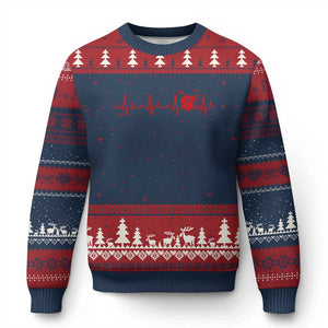 Drums Heartbeat Ugly Christmas Sweater Drummer Percussionist TS10 Navy Red Print Your Wear