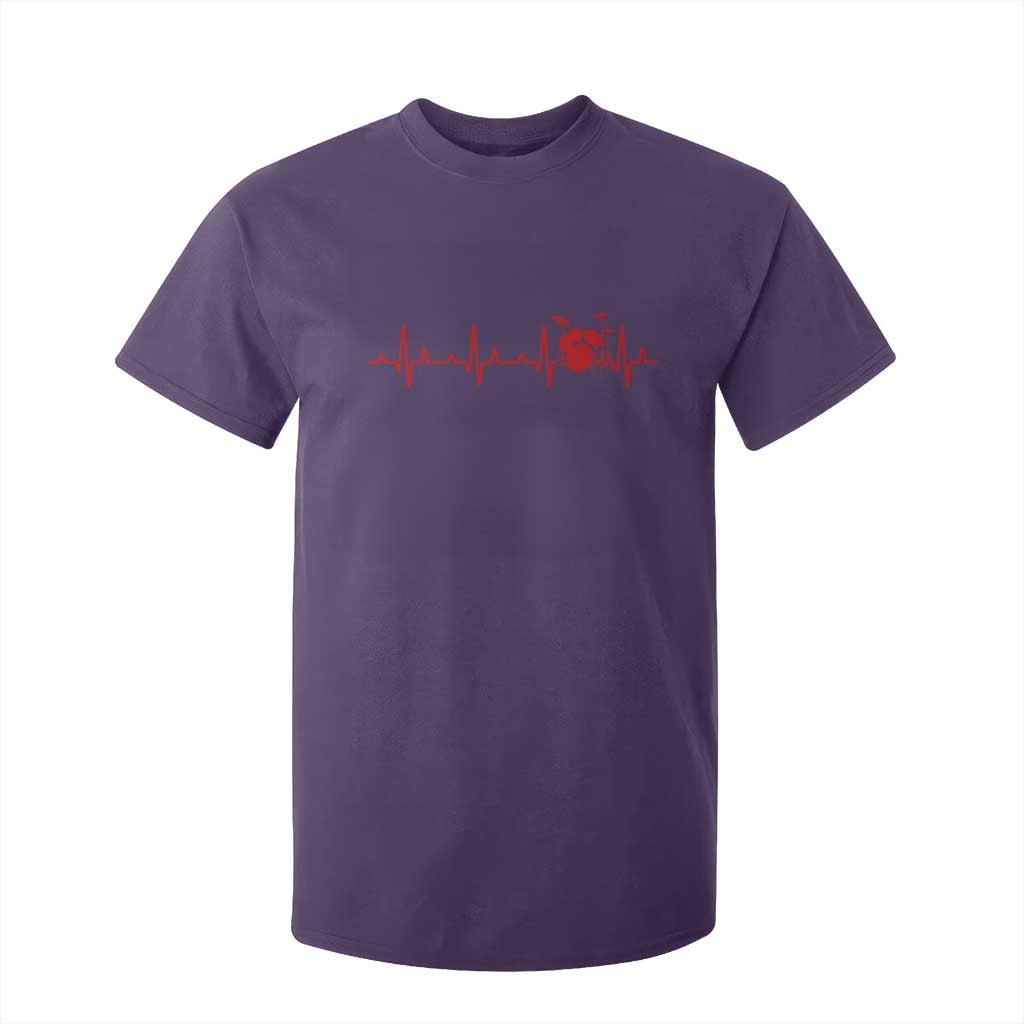 Drums Heartbeat T Shirt For Kid Drummer Percussionist TS10 Purple Print Your Wear
