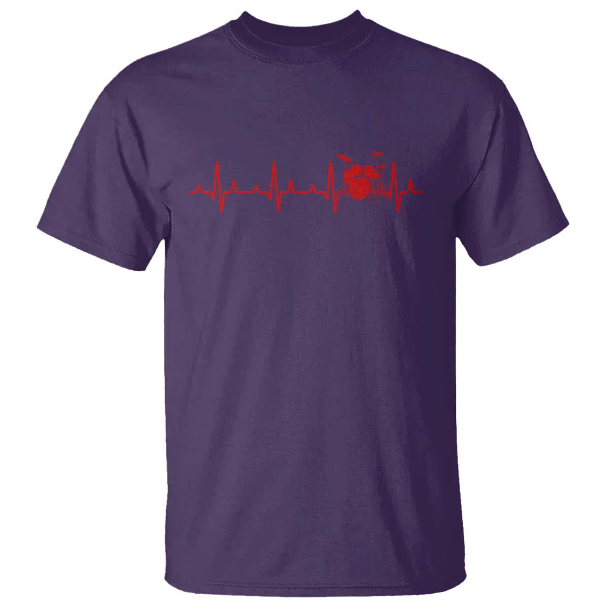 Drums Heartbeat T Shirt Drummer Percussionist TS10 Purple Print Your Wear