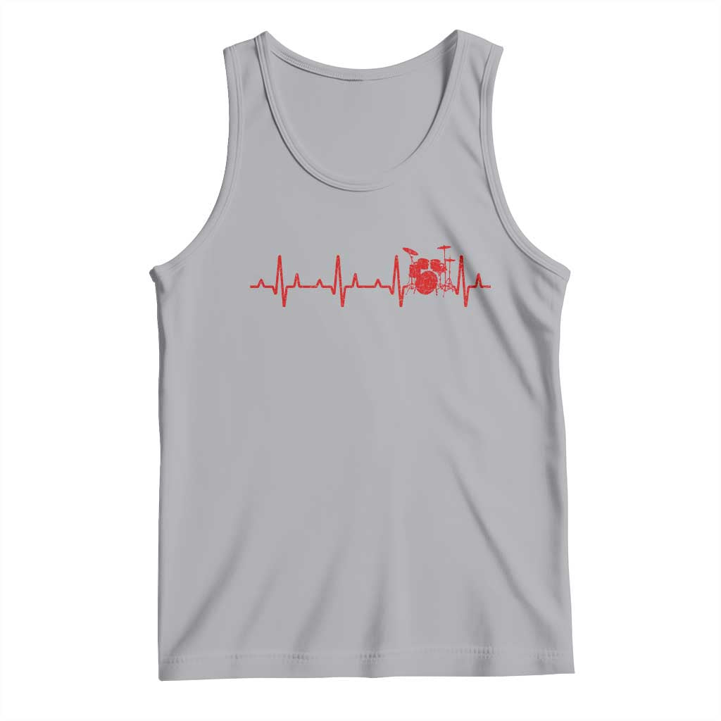 Drums Heartbeat Tank Top Drummer Percussionist TS10 Athletic Heather Print Your Wear