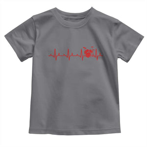 Drums Heartbeat Toddler T Shirt Drummer Percussionist TS10 Charcoal Print Your Wear