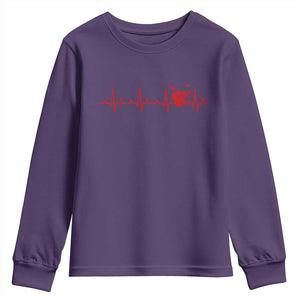 Drums Heartbeat Youth Sweatshirt Drummer Percussionist TS10 Purple Print Your Wear