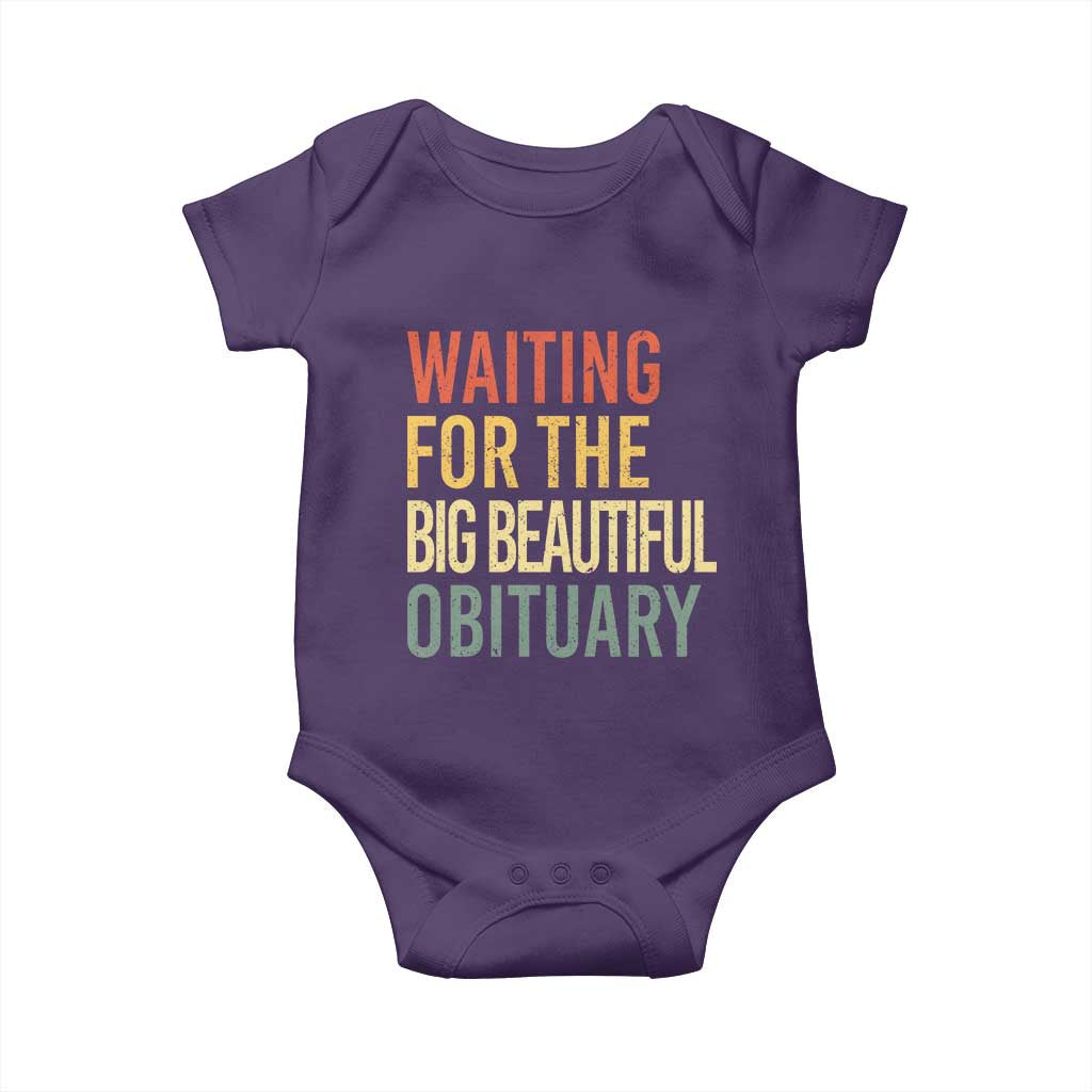 Waiting For Big Beautiful Obituary Baby Onesie TS10 Purple Print Your Wear