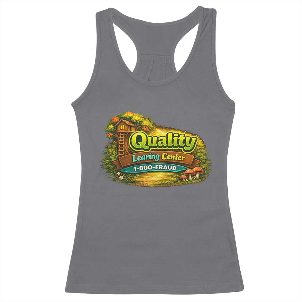 Quality Learing Center Racerback Tank Top Funny Childcare Day Care TS10 Charcoal Print Your Wear