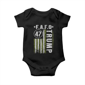 Funny Fafo Baby Onesie President 47 FDT American Flag TS10 Black Print Your Wear