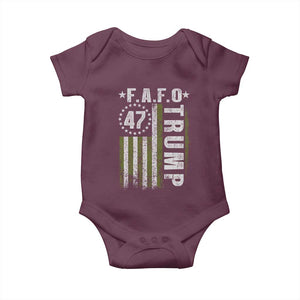 Funny Fafo Baby Onesie President 47 FDT American Flag TS10 Maroon Print Your Wear