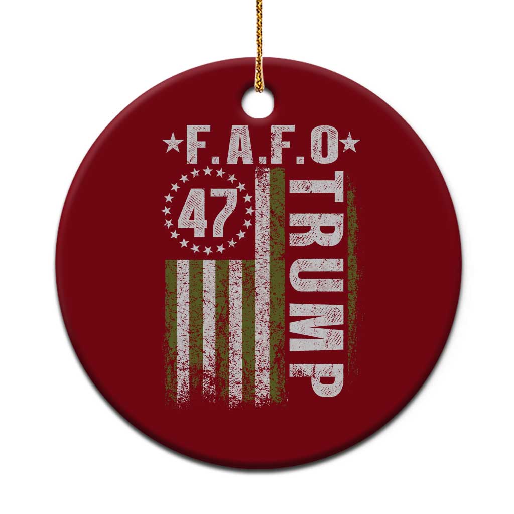 Funny Fafo Ceramic Ornament President 47 FDT American Flag TS10 1pc Red Print Your Wear