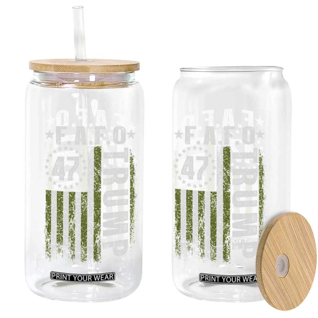 Funny Fafo Glass Can President 47 FDT American Flag TS10 Print Your Wear