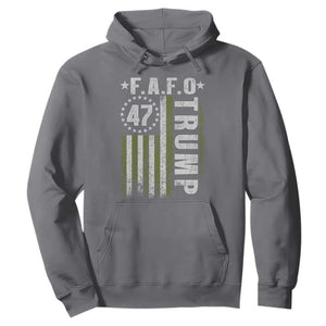 Funny Fafo Hoodie President 47 FDT American Flag TS10 Charcoal Print Your Wear