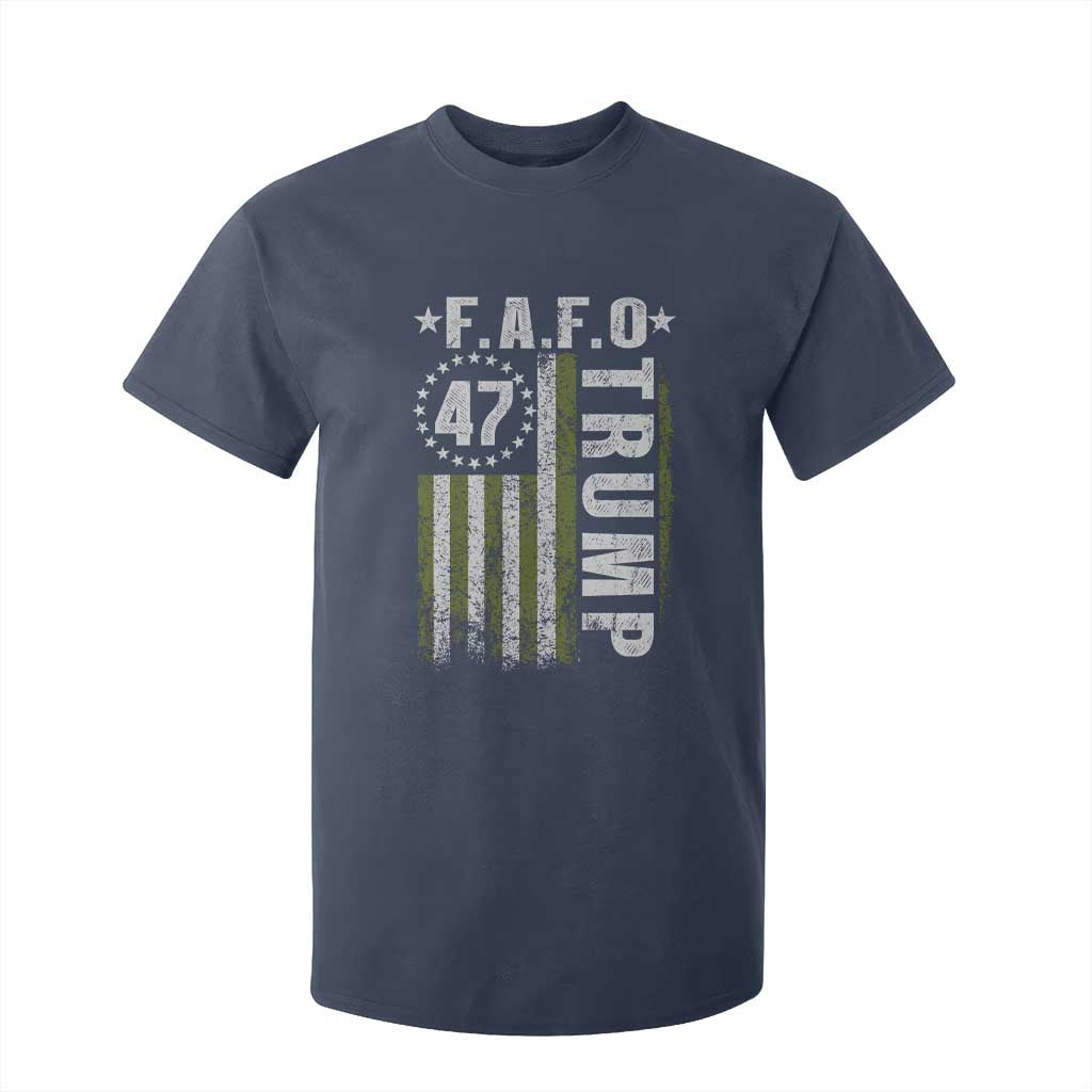 Funny Fafo T Shirt For Kid President 47 FDT American Flag TS10 Navy Print Your Wear