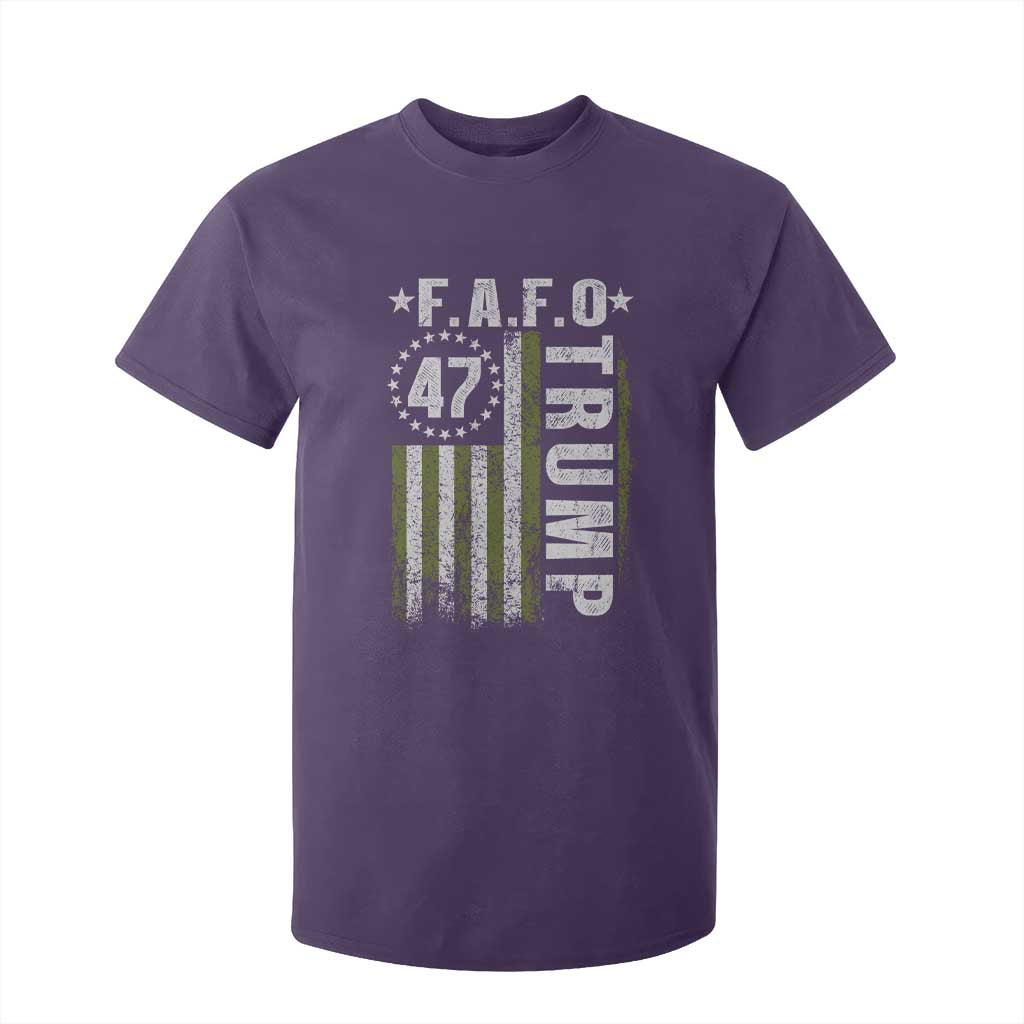 Funny Fafo T Shirt For Kid President 47 FDT American Flag TS10 Purple Print Your Wear