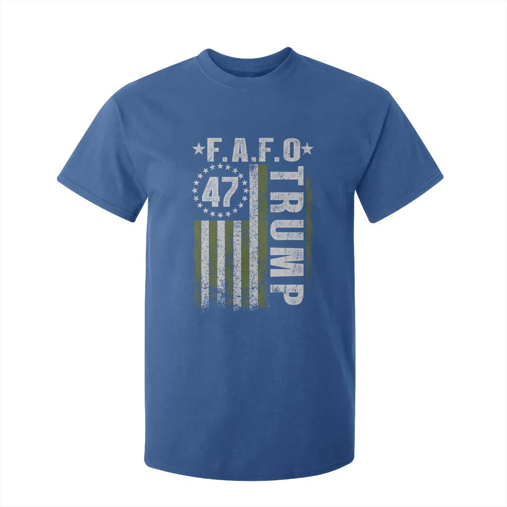 Funny Fafo T Shirt For Kid President 47 FDT American Flag TS10 Royal Blue Print Your Wear