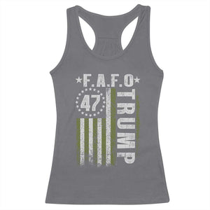 Funny Fafo Racerback Tank Top President 47 FDT American Flag TS10 Charcoal Print Your Wear