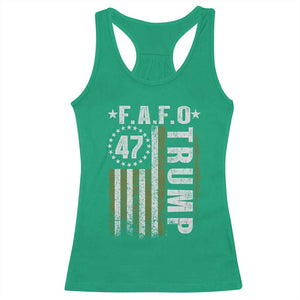 Funny Fafo Racerback Tank Top President 47 FDT American Flag TS10 Irish Green Print Your Wear