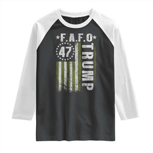 Funny Fafo Raglan Shirt President 47 FDT American Flag TS10 Black White Print Your Wear