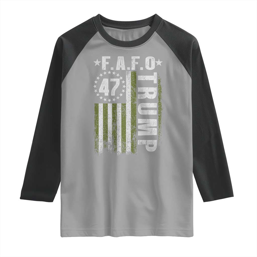 Funny Fafo Raglan Shirt President 47 FDT American Flag TS10 Sport Gray Black Print Your Wear