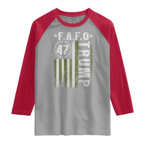 Funny Fafo Raglan Shirt President 47 FDT American Flag TS10 Sport Gray Red Print Your Wear