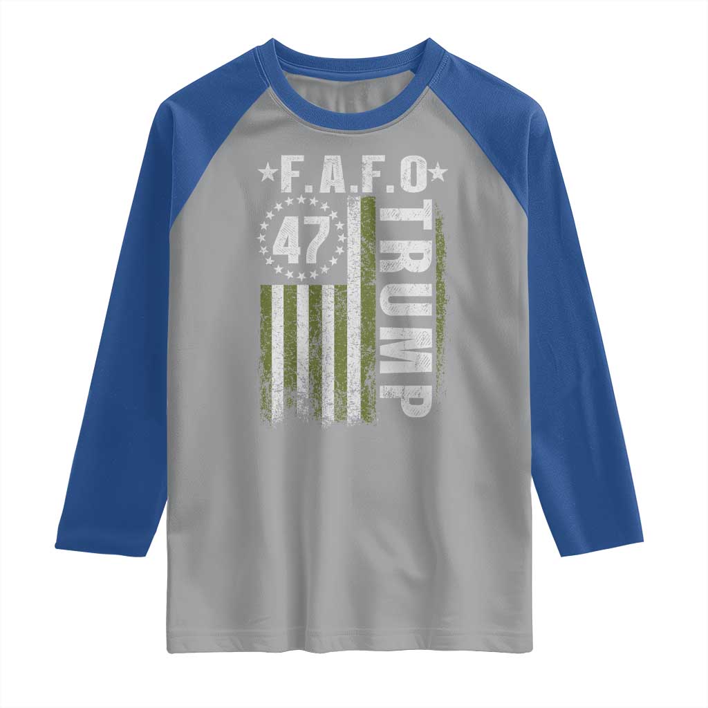 Funny Fafo Raglan Shirt President 47 FDT American Flag TS10 Sport Gray Royal Print Your Wear