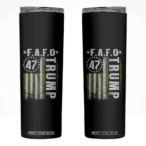 Funny Fafo Skinny Tumbler President 47 FDT American Flag TS10 Black Print Your Wear