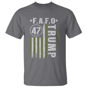 Funny Fafo T Shirt - President 47 FDT American Flag Political Humor Tee TS10 Charcoal Print Your Wear