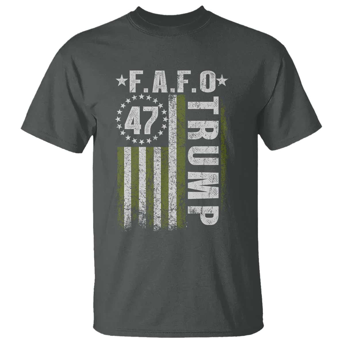 Funny Fafo T Shirt - President 47 FDT American Flag Political Humor Tee TS10 Dark Heather Print Your Wear