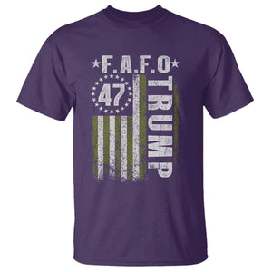 Funny Fafo T Shirt - President 47 FDT American Flag Political Humor Tee TS10 Purple Print Your Wear