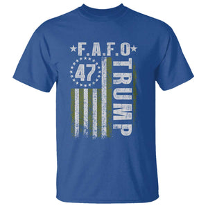 Funny Fafo T Shirt - President 47 FDT American Flag Political Humor Tee TS10 Royal Blue Print Your Wear