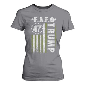 Funny Fafo T Shirt For Women President 47 FDT American Flag TS10 Charcoal Print Your Wear