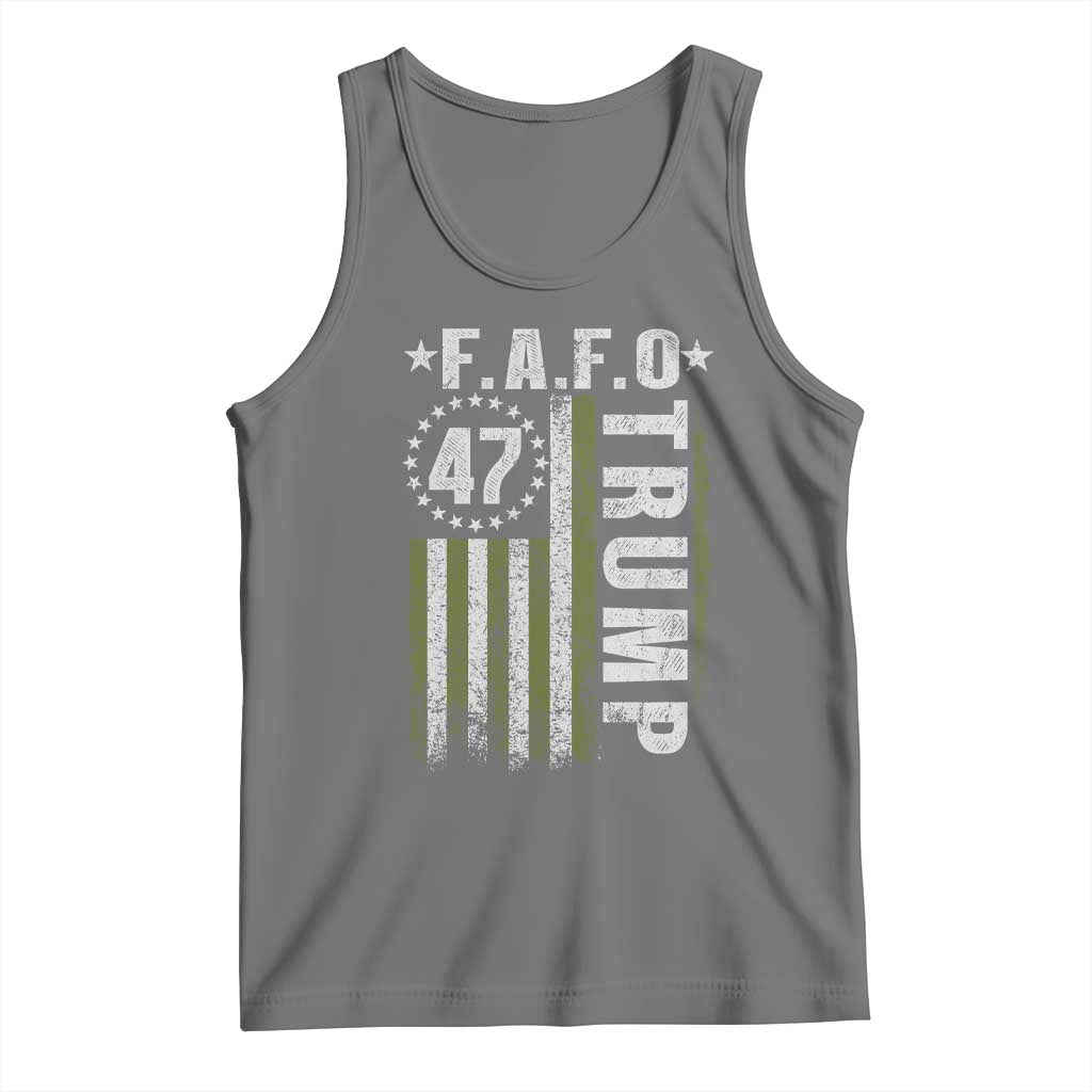 Funny Fafo Tank Top President 47 FDT American Flag TS10 Black Heather Print Your Wear