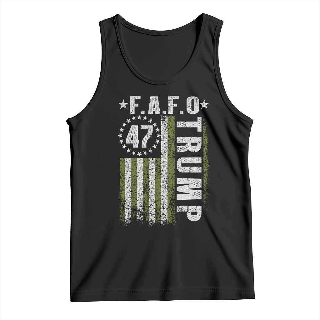 Funny Fafo Tank Top President 47 FDT American Flag TS10 Black Print Your Wear