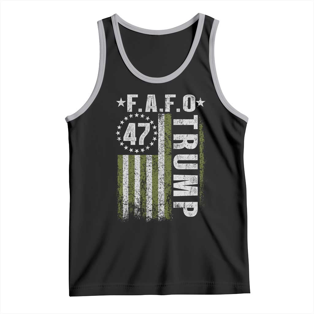 Funny Fafo Tank Top President 47 FDT American Flag TS10 Black Athletic Heather Print Your Wear