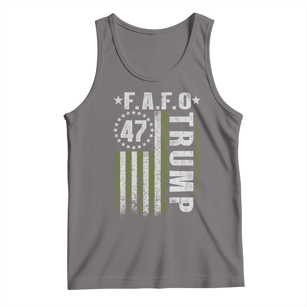 Funny Fafo Tank Top President 47 FDT American Flag TS10 Deep Heather Print Your Wear