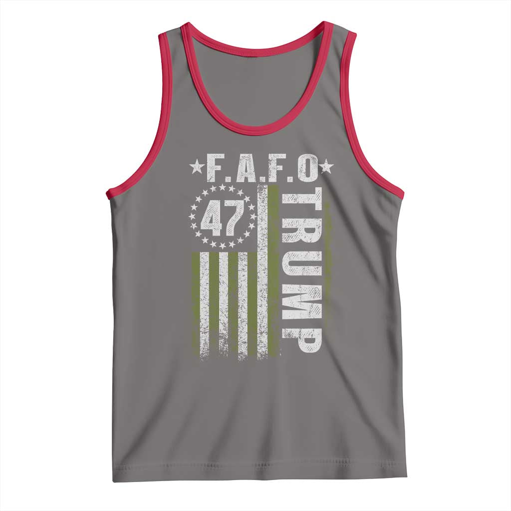 Funny Fafo Tank Top President 47 FDT American Flag TS10 Deep Heather Red Print Your Wear