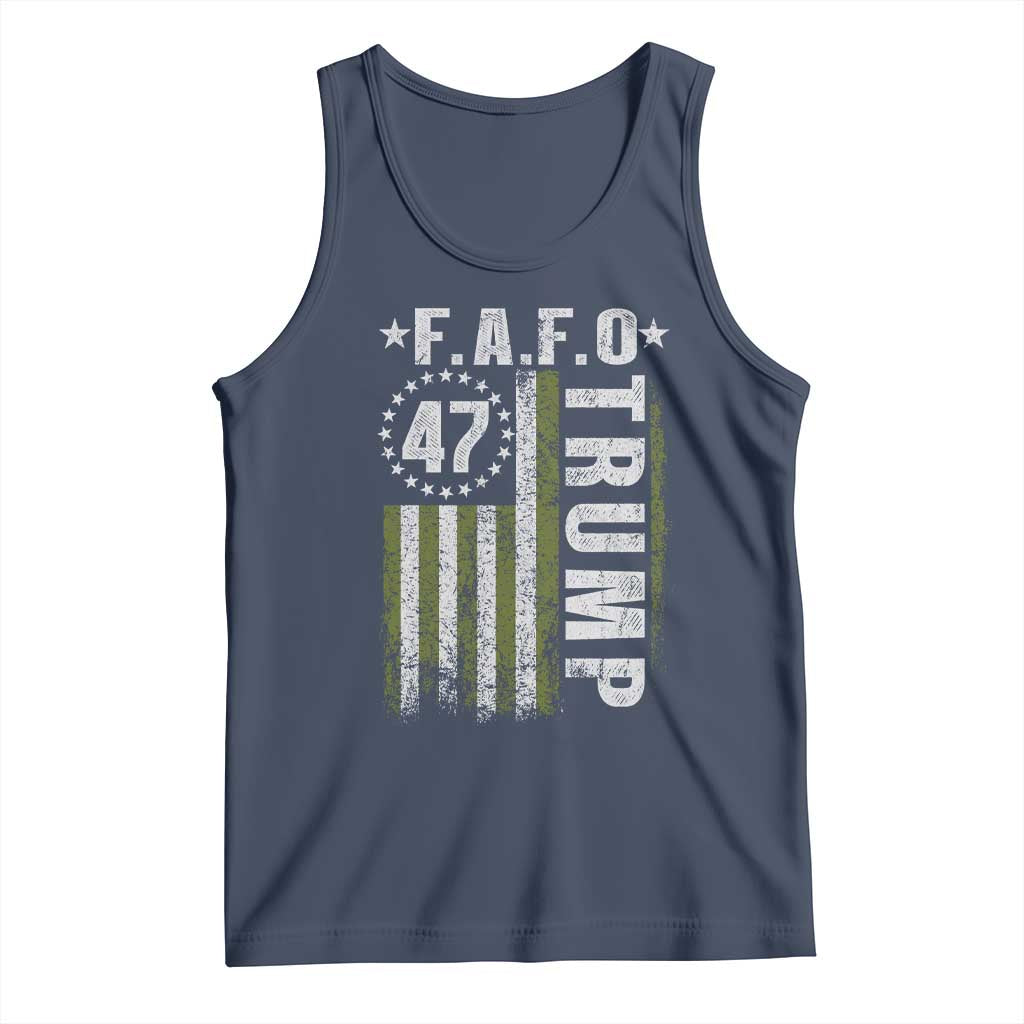 Funny Fafo Tank Top President 47 FDT American Flag TS10 Navy Print Your Wear