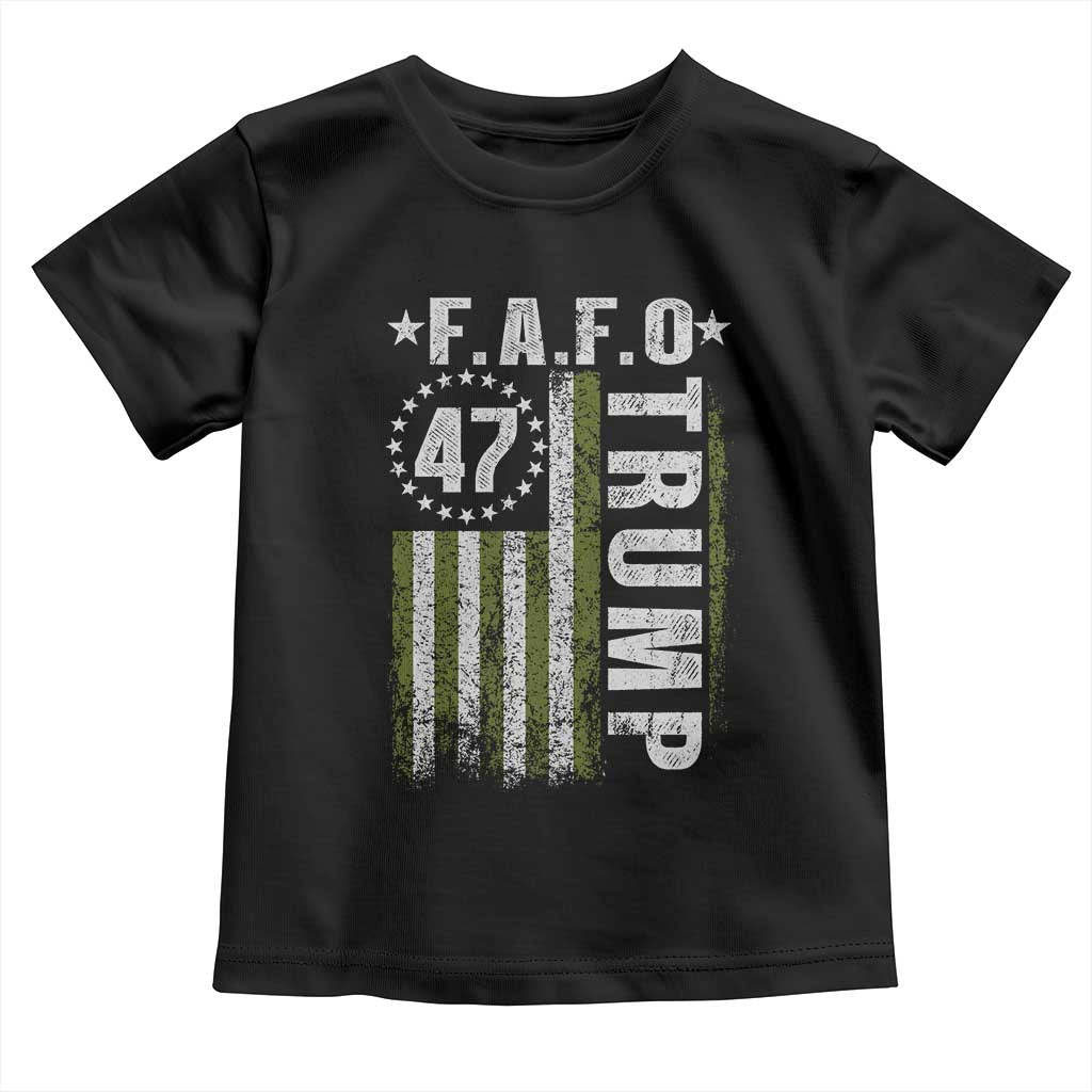 Funny Fafo Toddler T Shirt President 47 FDT American Flag TS10 Black Print Your Wear