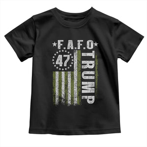 Funny Fafo Toddler T Shirt President 47 FDT American Flag TS10 Black Print Your Wear