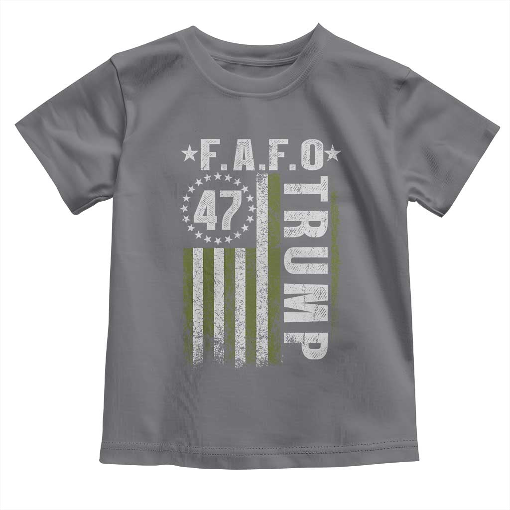 Funny Fafo Toddler T Shirt President 47 FDT American Flag TS10 Charcoal Print Your Wear