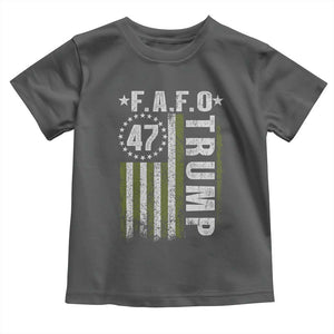 Funny Fafo Toddler T Shirt President 47 FDT American Flag TS10 Dark Heather Print Your Wear