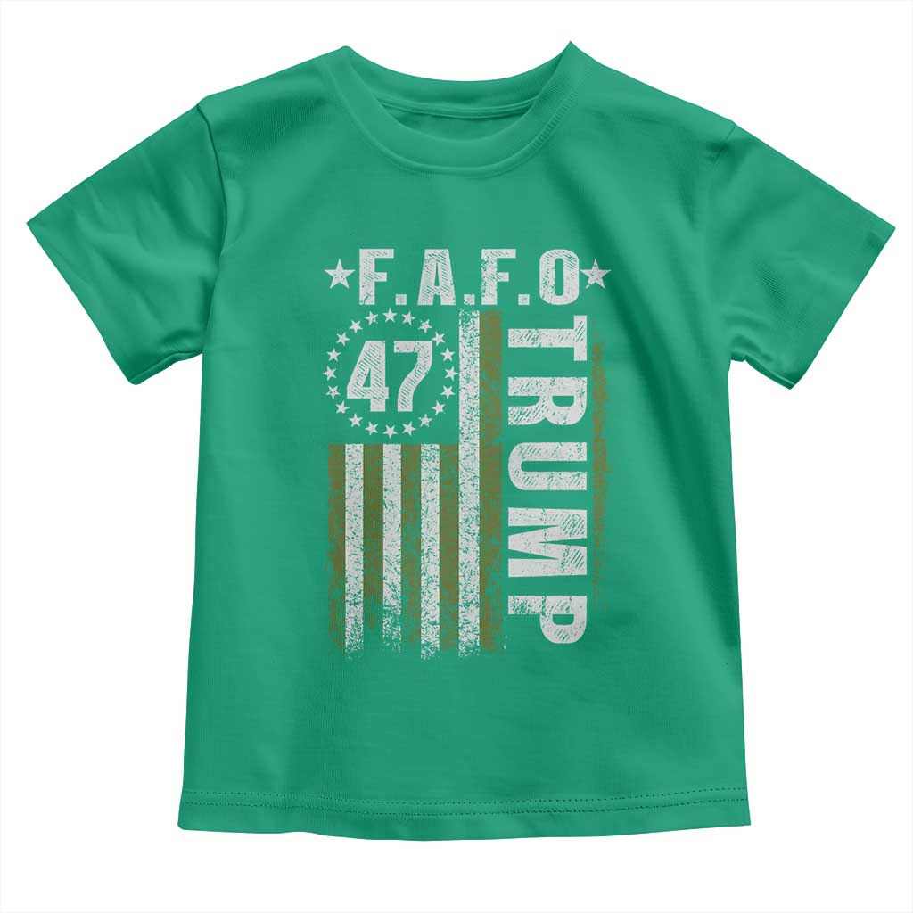 Funny Fafo Toddler T Shirt President 47 FDT American Flag TS10 Irish Green Print Your Wear
