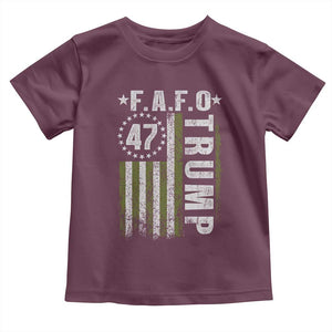 Funny Fafo Toddler T Shirt President 47 FDT American Flag TS10 Maroon Print Your Wear