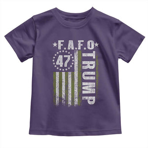 Funny Fafo Toddler T Shirt President 47 FDT American Flag TS10 Purple Print Your Wear