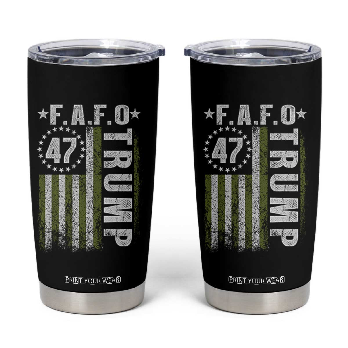 Funny Fafo Tumbler Cup President 47 FDT American Flag TS10 Black Print Your Wear