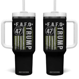 Funny Fafo Tumbler With Handle President 47 FDT American Flag TS10 One Size: 40 oz Black Print Your Wear