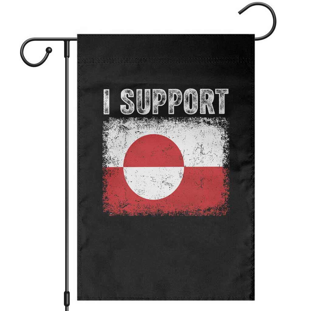 I Support Greenland Garden Flag Grunge Flag TS10 Black Print Your Wear