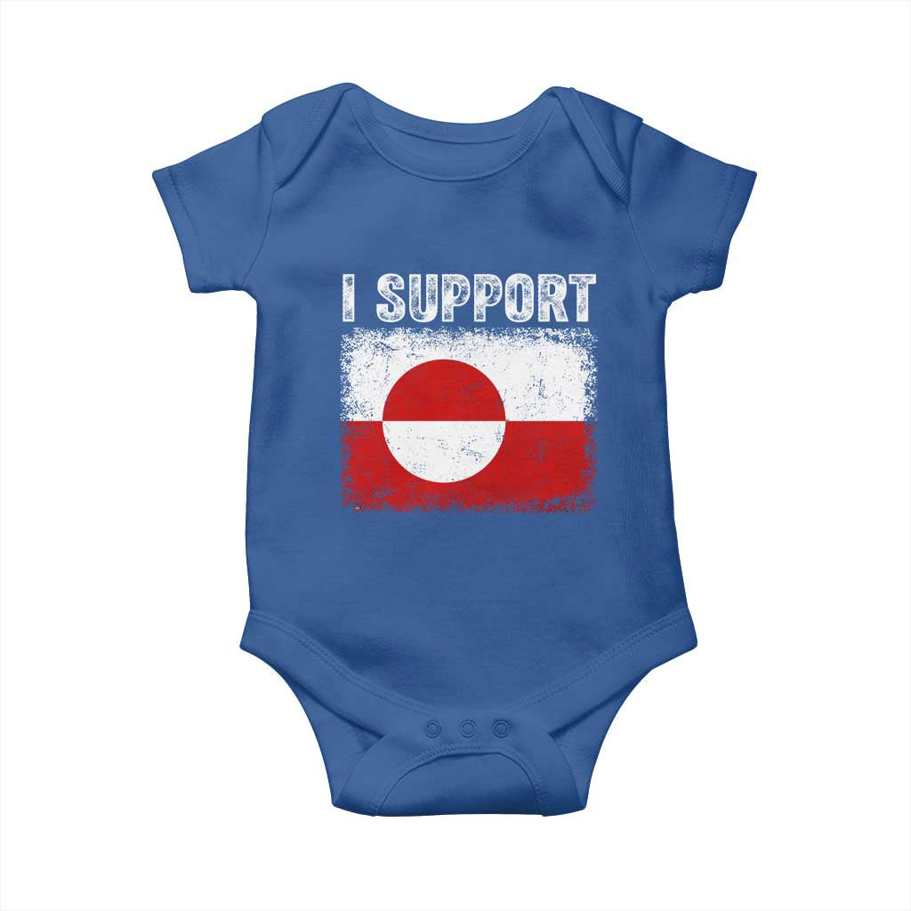 I Support Greenland Baby Onesie Grunge Flag TS10 Royal Blue Print Your Wear