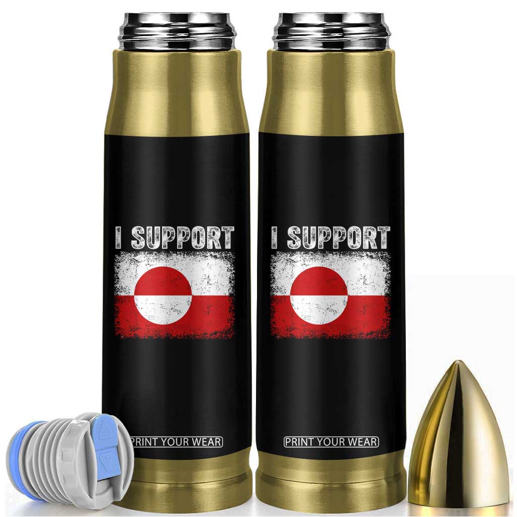 I Support Greenland Bullet Tumbler Grunge Flag TS10 Black Print Your Wear