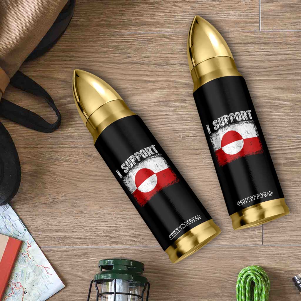 I Support Greenland Bullet Tumbler Grunge Flag TS10 Print Your Wear