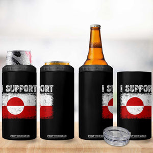 I Support Greenland 4 in 1 Can Cooler Tumbler Grunge Flag TS10 Print Your Wear