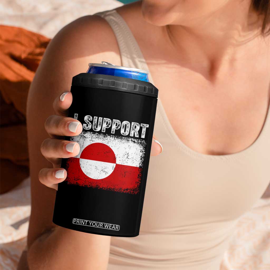 I Support Greenland 4 in 1 Can Cooler Tumbler Grunge Flag TS10 Print Your Wear