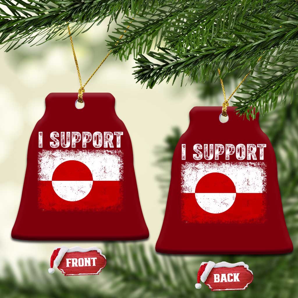 I Support Greenland Ceramic Ornament Grunge Flag TS10 Print Your Wear